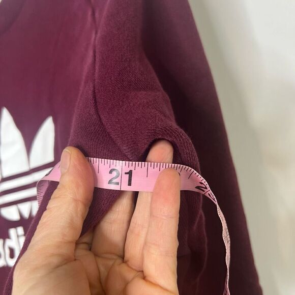 Adidas Burgundy Tunic Length Pullover Sweatshirt - Picture 4 of 9